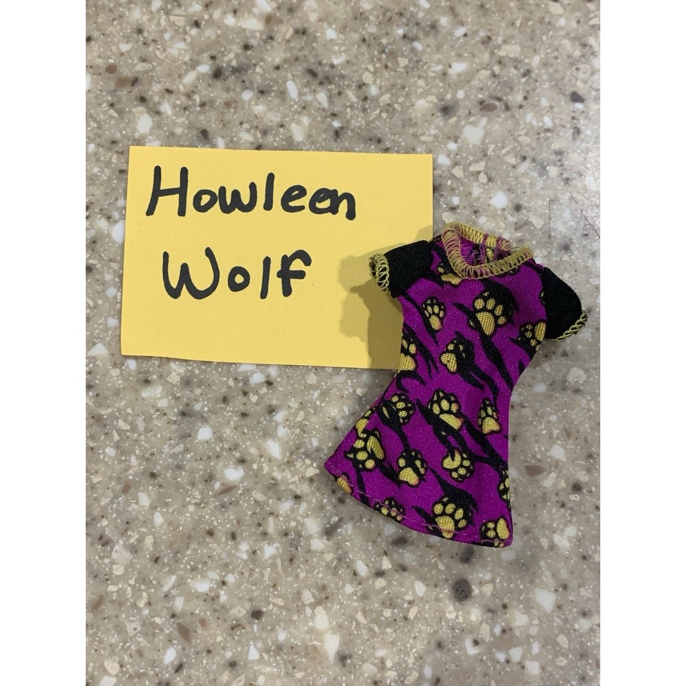 Monster High - Howleen Wolf - Creepateria - Black Pink Yellow Paw Shirt Top Only